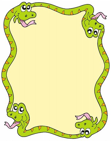 Snake frame 3 on white background - vector illustration. Stock Photo - Budget Royalty-Free & Subscription, Code: 400-04133131