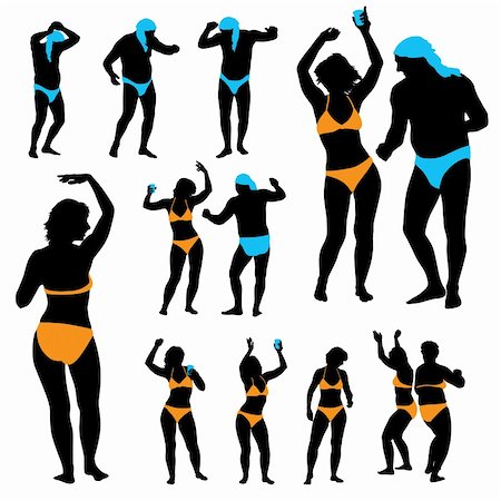 simsearch:400-04133171,k - A set of dancing people silhouettes at a summer party Stock Photo - Budget Royalty-Free & Subscription, Code: 400-04133171