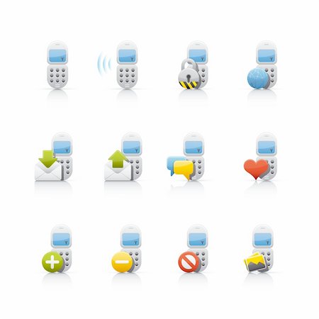 Set of icons on white background in Adobe Illustrator EPS 8 format for multiple applications. Stock Photo - Budget Royalty-Free & Subscription, Code: 400-04133241