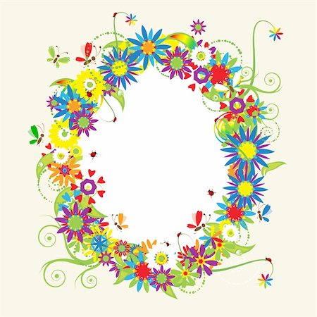 simsearch:400-06080911,k - Cadre floral, illustration de l'été Photographie de stock - Aubaine LD & Abonnement, Code: 400-04133403