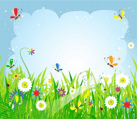 Summer meadow beautiful Stock Photo - Budget Royalty-Free & Subscription, Code: 400-04133430