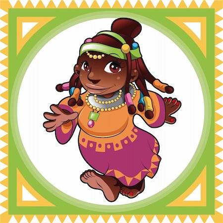 African Lady , vector and cartoon character Stock Photo - Budget Royalty-Free & Subscription, Code: 400-04133858