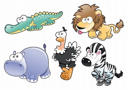 simsearch:400-04184143,k - Animal Family, vector and cartoon characters Fotografie stock - Microstock e Abbonamento, Codice: 400-04133863