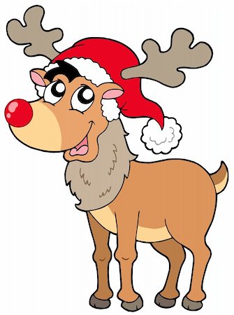 reindeer clip art - Cartoon Christmas reindeer - vector illustration. Stock Photo - Budget Royalty-Free & Subscription, Code: 400-04144019