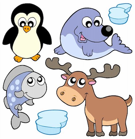 simsearch:400-04287384,k - Cute winter animals - vector illustration. Foto de stock - Royalty-Free Super Valor e Assinatura, Número: 400-04144026