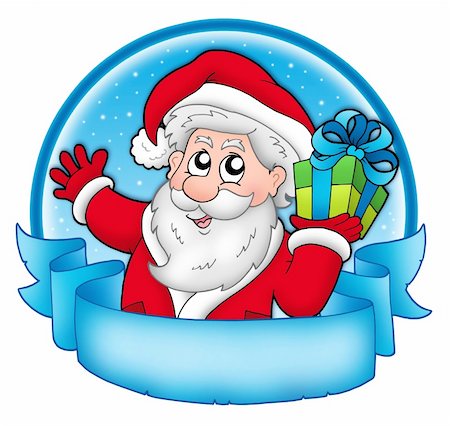 simsearch:400-05178688,k - Merry Christmas banner with Santa - color illustration. Photographie de stock - Aubaine LD & Abonnement, Code: 400-04144067