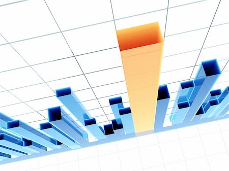 excel - Blue 3d diagram, showing positive results Stock Photo - Budget Royalty-Free & Subscription, Code: 400-04144159