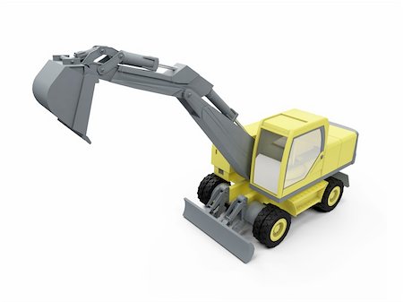 Isolated construction truck over white background Stock Photo - Budget Royalty-Free & Subscription, Code: 400-04144196