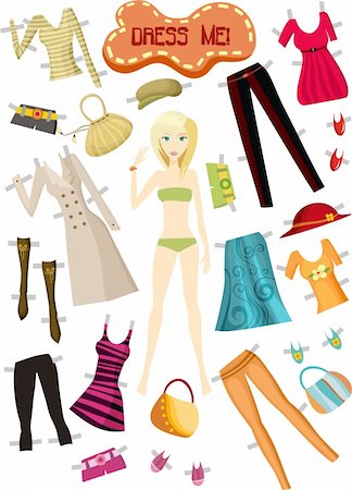 shopping basket - vector illustration of a clothes set Foto de stock - Super Valor sin royalties y Suscripción, Código: 400-04144371