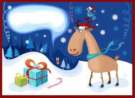 simsearch:400-05081908,k - vector illustration of a funny christmas deer Stockbilder - Microstock & Abonnement, Bildnummer: 400-04144930