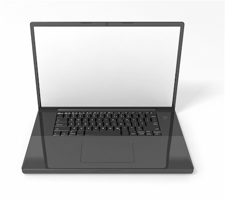 simsearch:400-04474827,k - 3D render of a black laptop computer Fotografie stock - Microstock e Abbonamento, Codice: 400-04145055