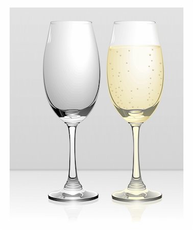 simsearch:400-06064766,k - Full and empty champagne glasses vector Stockbilder - Microstock & Abonnement, Bildnummer: 400-04145115