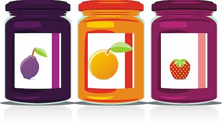 fully editable vector isolated jam jars set ready to use Stock Photo - Budget Royalty-Free & Subscription, Code: 400-04145124