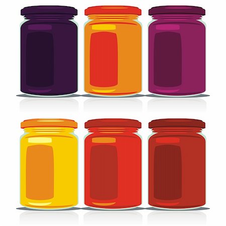 fully editable vector isolated jam jars set ready to use Stock Photo - Budget Royalty-Free & Subscription, Code: 400-04145123