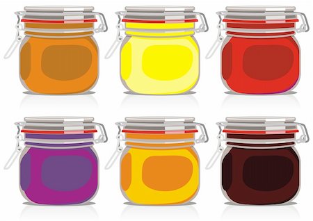 fully editable vector isolated jam jars set ready to use Stock Photo - Budget Royalty-Free & Subscription, Code: 400-04145130