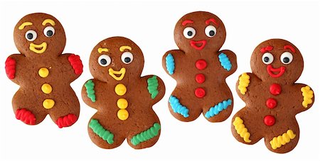 simsearch:400-05746007,k - Gingerbread men isolated on white background Stock Photo - Budget Royalty-Free & Subscription, Code: 400-04145224
