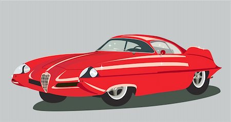 A vector illustration of retro sport car seventies  style Stock Photo - Budget Royalty-Free & Subscription, Code: 400-04145339