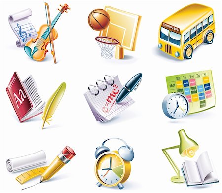 Set of highly detailed cartoon icons Foto de stock - Super Valor sin royalties y Suscripción, Código: 400-04145332