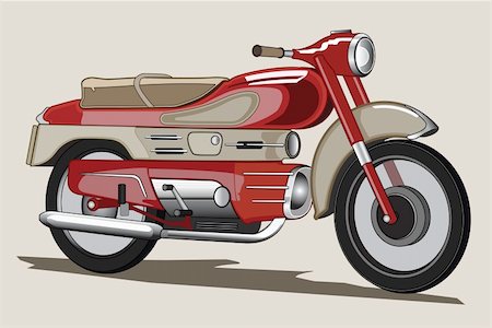 A vector illustration of a vintage motorcycle seventies style Stock Photo - Budget Royalty-Free & Subscription, Code: 400-04145340