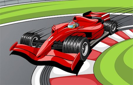 simsearch:400-08612289,k - The red car the formula 1 on road. In movement. Stock Photo - Budget Royalty-Free & Subscription, Code: 400-04145382