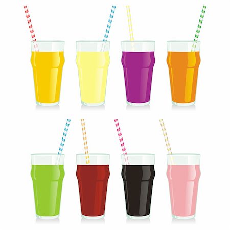 simsearch:400-04145428,k - fully editable vector illustration of isolated juice glasses Photographie de stock - Aubaine LD & Abonnement, Code: 400-04145439