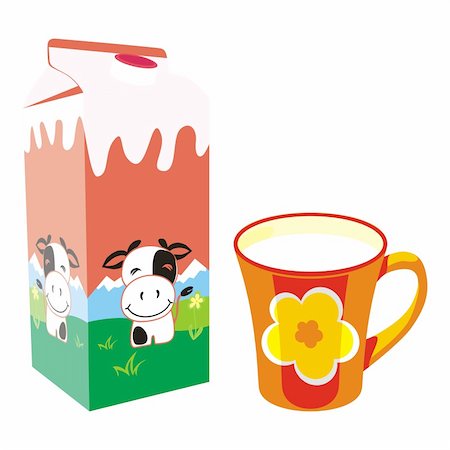 simsearch:859-03038178,k - fully editable isolated milk carton boxes and colored mugs Stockbilder - Microstock & Abonnement, Bildnummer: 400-04145528