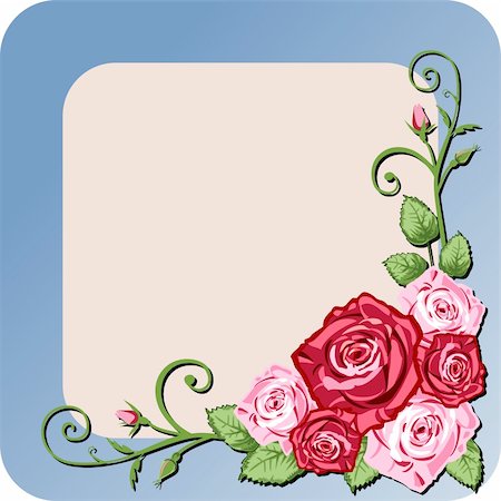 simsearch:400-04362491,k - Vector illustration - greeting card and roses Stockbilder - Microstock & Abonnement, Bildnummer: 400-04145545