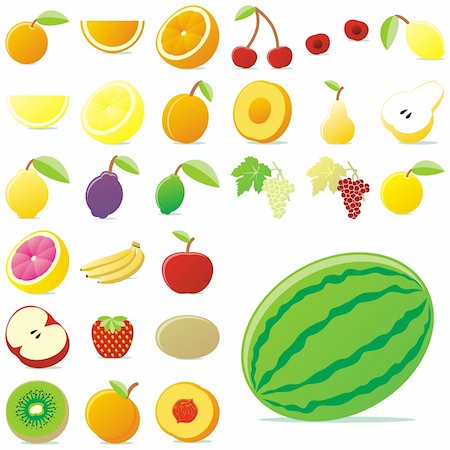 fully editable vector vector fruits with details ready to use Stock Photo - Budget Royalty-Free & Subscription, Code: 400-04145588