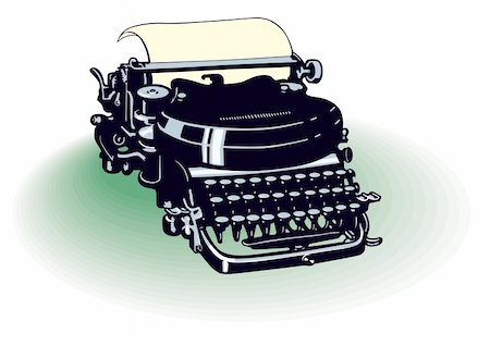 simsearch:400-06853377,k - Retro tipewriter vector Stock Photo - Budget Royalty-Free & Subscription, Code: 400-04145845