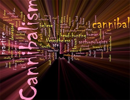 simsearch:400-05332353,k - Word cloud concept illustration of  cannibalism cannibal glowing light effect Stock Photo - Budget Royalty-Free & Subscription, Code: 400-04146496