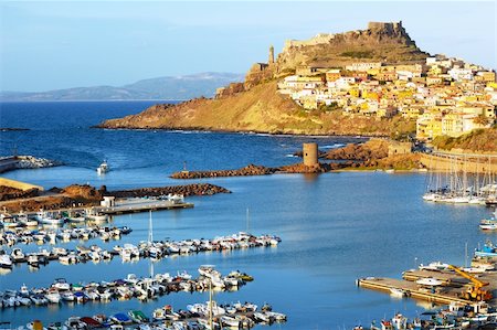 Castelsardo, Sardinia, Italy. Viewed from harbour Stock Photo - Budget Royalty-Free & Subscription, Code: 400-04146969