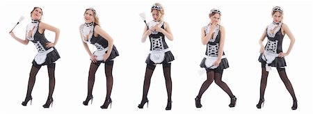 pictures of house maid uniform - Attractive maid posing isolated over white background Foto de stock - Super Valor sin royalties y Suscripción, Código: 400-04147366