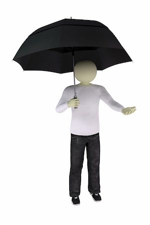 Man with umbrella checking for rain Stock Photo - Budget Royalty-Free & Subscription, Code: 400-04147593