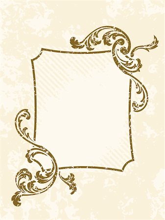 elegant brown borders - Grungy sepia tone frame inspired by Victorian era designs. Graphics are grouped and in several layers for easy editing. The file can be scaled to any size Stock Photo - Budget Royalty-Free & Subscription, Code: 400-04147755