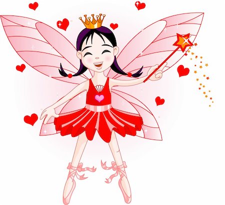 Cute fairy ballerina flying. All objects are separate groups Stock Photo - Budget Royalty-Free & Subscription, Code: 400-04147751