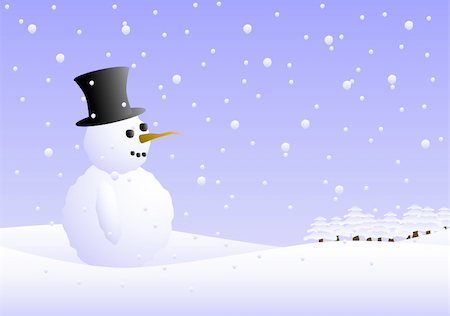 simsearch:400-06852329,k - Illustration of a snowman. Available in jpeg and eps8 formats. Photographie de stock - Aubaine LD & Abonnement, Code: 400-04147784