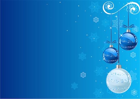 Vector Christmas Background with balls and snowflakes Fotografie stock - Microstock e Abbonamento, Codice: 400-04147927