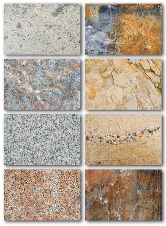 simsearch:400-05160447,k - Rock texture surface, list of different types Photographie de stock - Aubaine LD & Abonnement, Code: 400-04149364