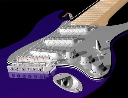 simsearch:400-05019823,k - Illustration of a purple electric guitar close up Stock Photo - Budget Royalty-Free & Subscription, Code: 400-04149558