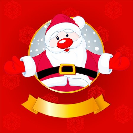 snowflakes on window - Christmas greeting card with Santa Claus Foto de stock - Super Valor sin royalties y Suscripción, Código: 400-04149625