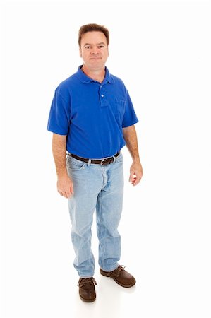 Average, casually dressed man in his forties.  Full body isolated on white. Stock Photo - Budget Royalty-Free & Subscription, Code: 400-04149792