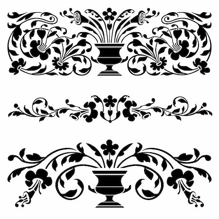 simsearch:400-04639858,k - Set of antique vector borders or ornaments, full scalable vector graphic, change the colors as you like. Stock Photo - Budget Royalty-Free & Subscription, Code: 400-04140726