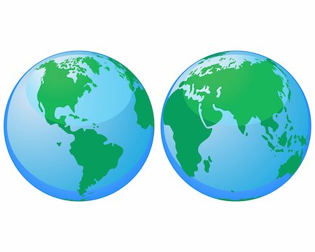 simsearch:400-06794734,k - Set of world globes for design use Stock Photo - Budget Royalty-Free & Subscription, Code: 400-04141097