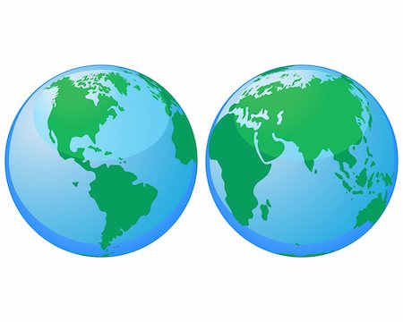 simsearch:400-08532060,k - Set of world globes for design use Fotografie stock - Microstock e Abbonamento, Codice: 400-04141097