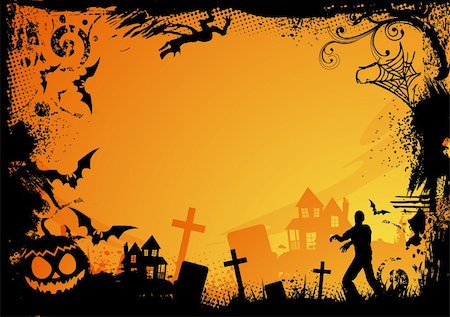 Grunge Horror Frame for halloween. Vector illustration. Foto de stock - Super Valor sin royalties y Suscripción, Código: 400-04141366