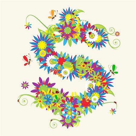 simsearch:400-04133424,k - Dollar sign. Floral design. See also signs in my gallery Stock Photo - Budget Royalty-Free & Subscription, Code: 400-04141986