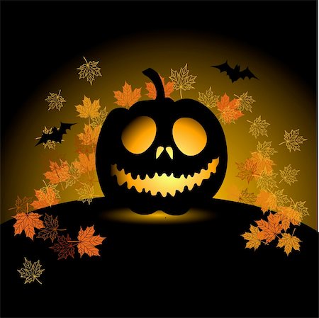 Halloween pumpkin illustration Stock Photo - Budget Royalty-Free & Subscription, Code: 400-04142004