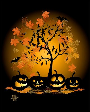 simsearch:400-05188012,k - Halloween pumpkins illustration Fotografie stock - Microstock e Abbonamento, Codice: 400-04142005