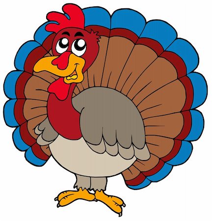 simsearch:400-06104124,k - Cartoon turkey on white background - vector illustration. Stock Photo - Budget Royalty-Free & Subscription, Code: 400-04142094