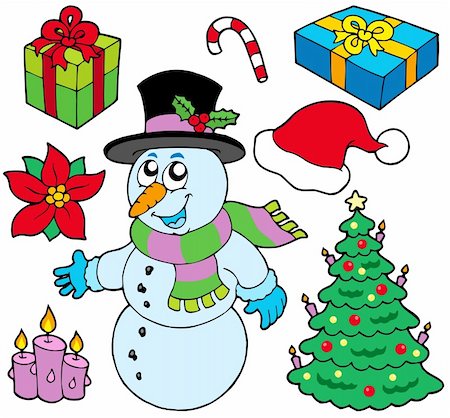 simsearch:400-04142095,k - Collection of Christmas images - vector illustration. Foto de stock - Super Valor sin royalties y Suscripción, Código: 400-04142099